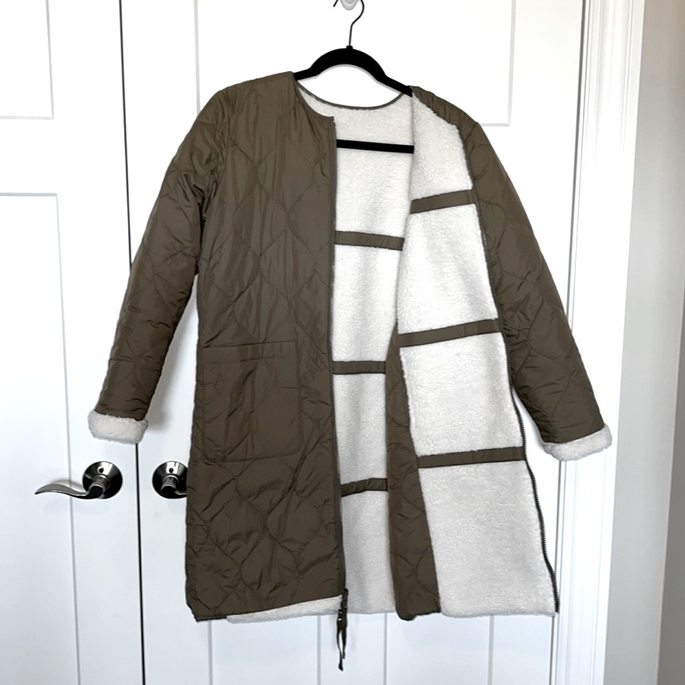 NWOT Rails Granger Jacket - Ivory Olive Mix - Reversible - Picture 5 of 10